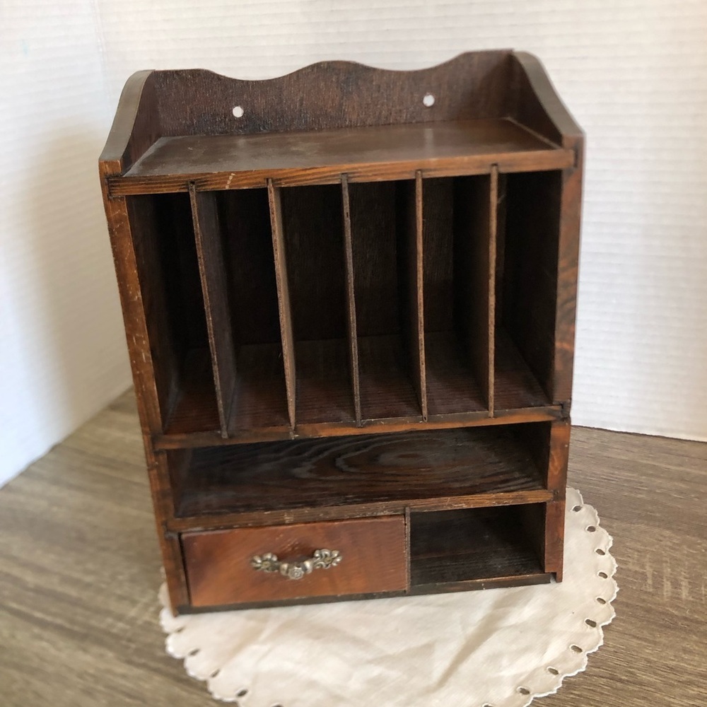 Vtg Primitive Mail Sorter Shelf